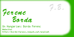 ferenc borda business card